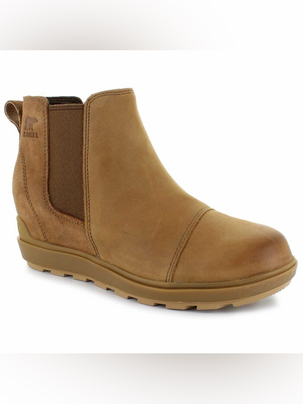SOREL Evie II Chelsea Waterproof Wedge Booties Tan Size 8.5